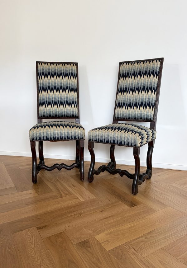 18th century pair oak chairs - France